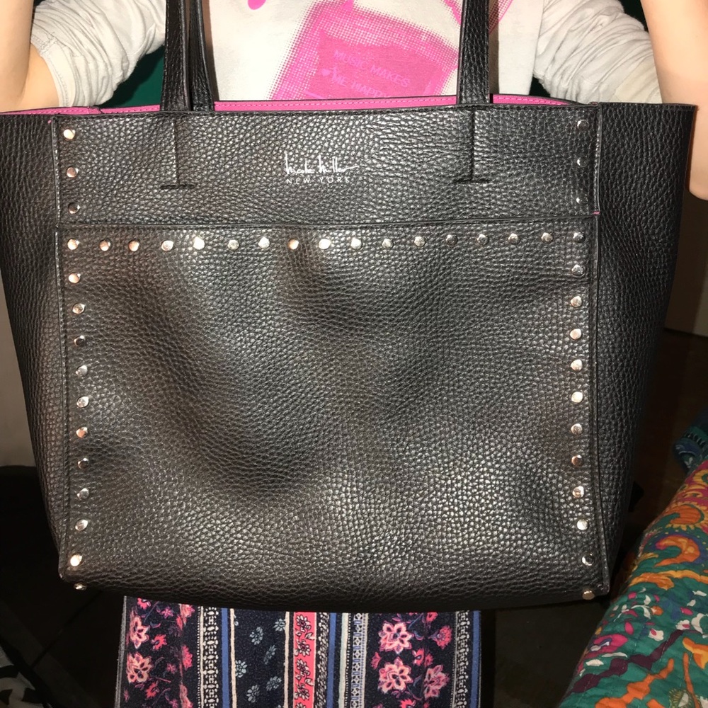 Nicole Miller tote w/ studs